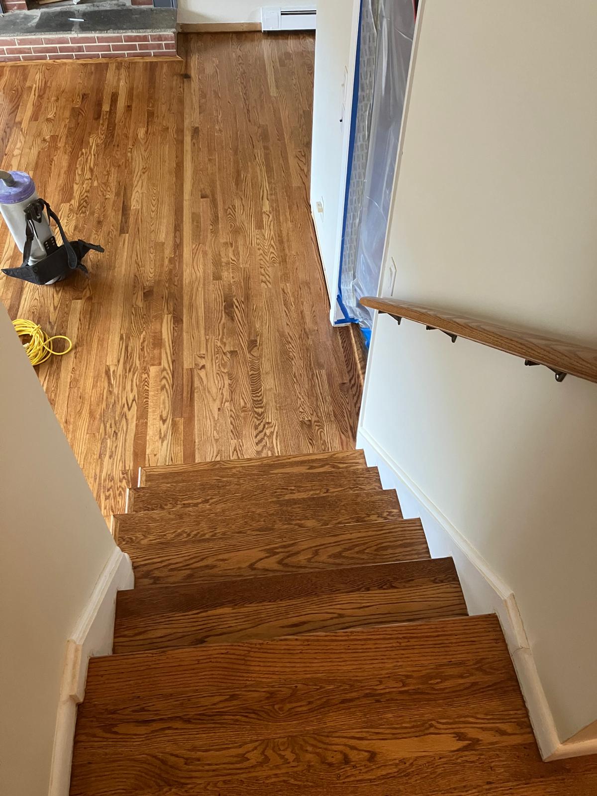 Wood stairs after restoration