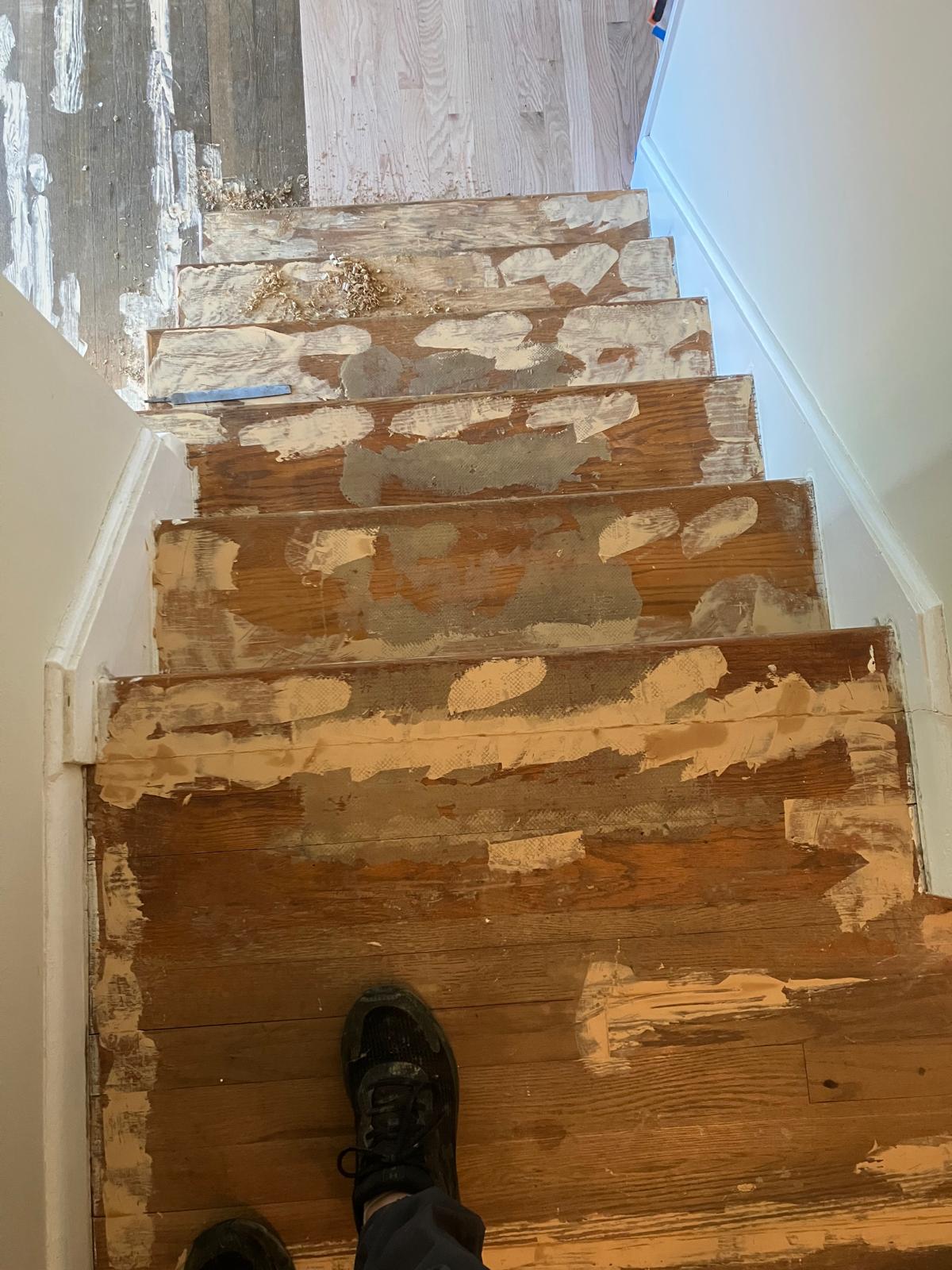 Wood stairs before restoration