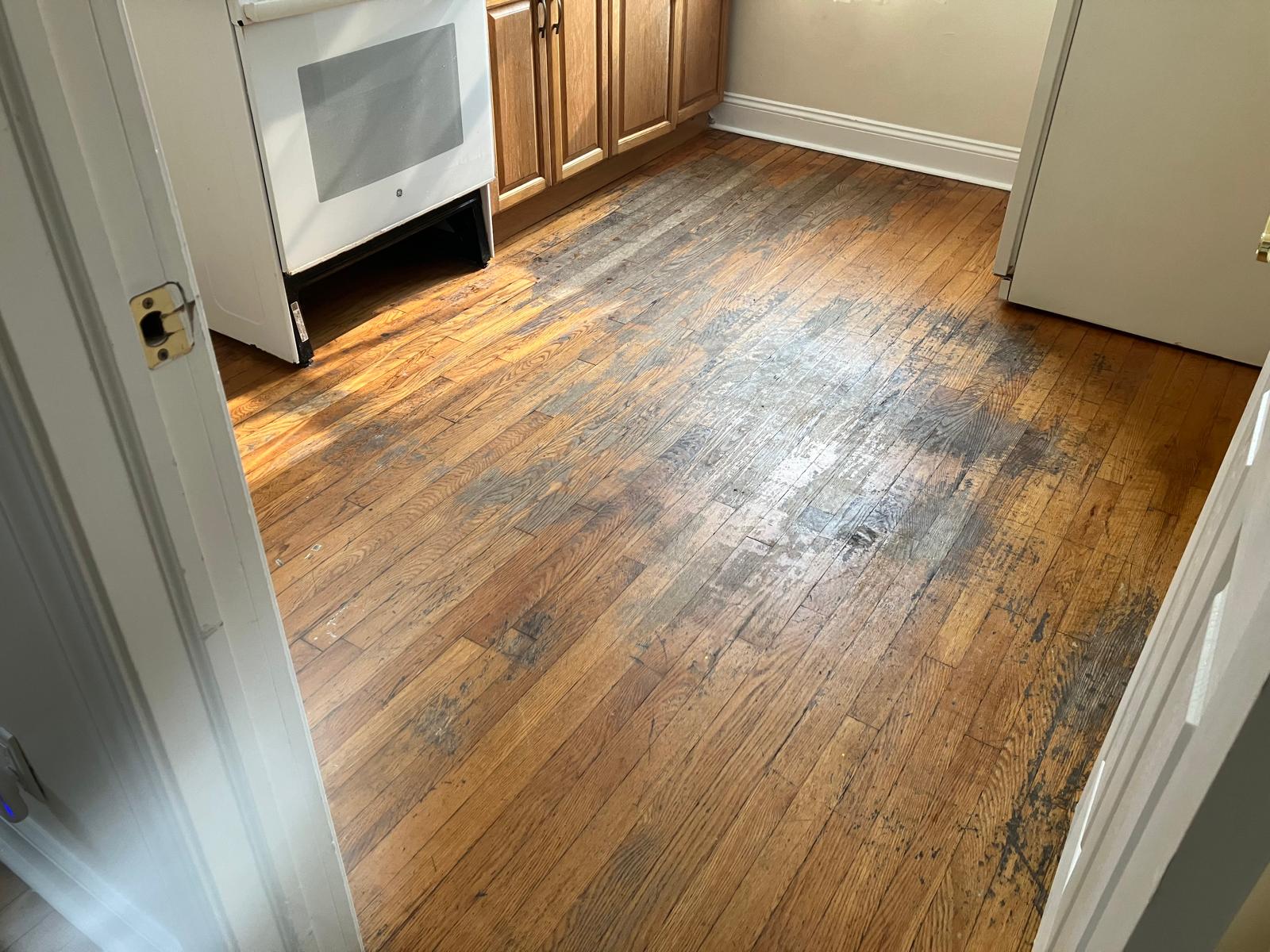 Hardwood floor before restoration - project 5